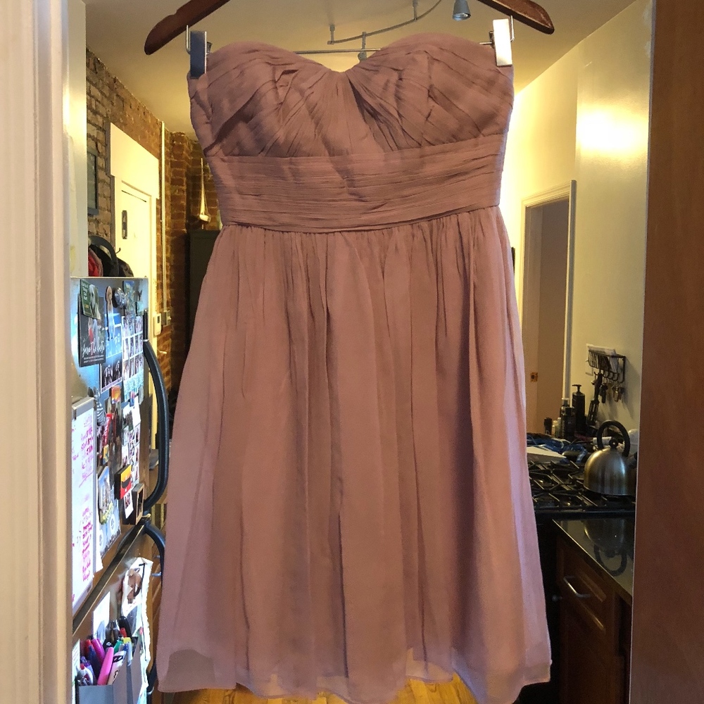 Jcrew Marbella Strapless Dress in Silk Chiffon